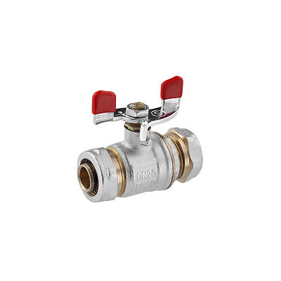 Кран кульовий металопластиковий STA (DN) 20х20 нікельований