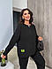 Жіночий базовий літній прогулянковий костюм креп дайвінг штани кофта батник довгий рукав батал, фото 5