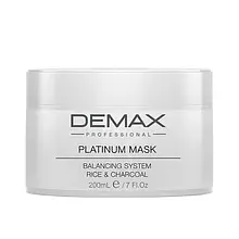 Детоксикувальна маска рисова Demax Platinum Mask Balancing System Rice&Charcoal, 200 ml