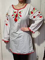 Жіноча сукня-вишиванка з квітковим орнаментом та маками, 34 р.