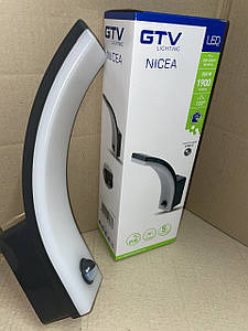 Світильник 20W GTV NICEA з датчиком руху, 4000K, IP65, DIM, чорний