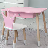 Дитячий дерев'яний стільчик 26.5х26х25см, стілець принцеса для дівчинки, білий, фото 9