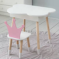 Дитячий дерев'яний стільчик 26.5х26х25см, стілець принцеса для дівчинки, білий, фото 8