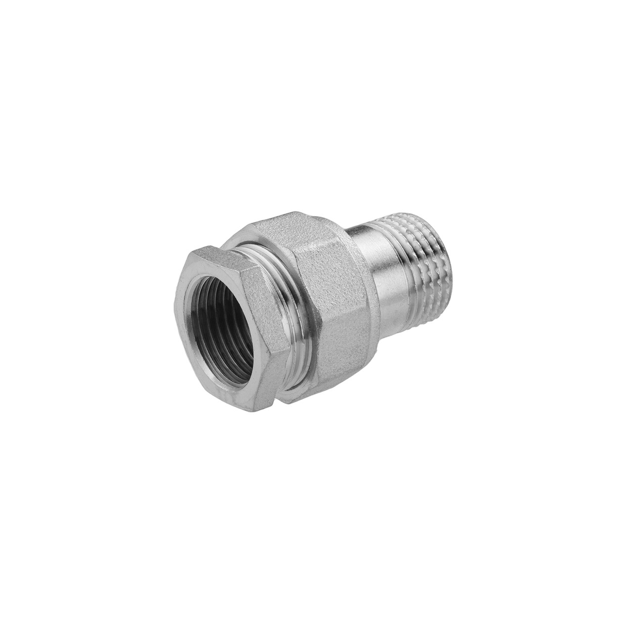 Згін-американка пряма посилена LexLine 1/2" ВЗ під конус нікельована НК0811-Вн, фото 1