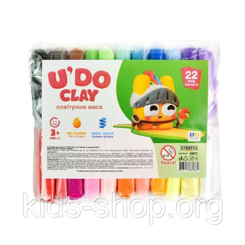 Набір для творчості (повітряний пластилін) "UʼDO Clay. 22 кольори"