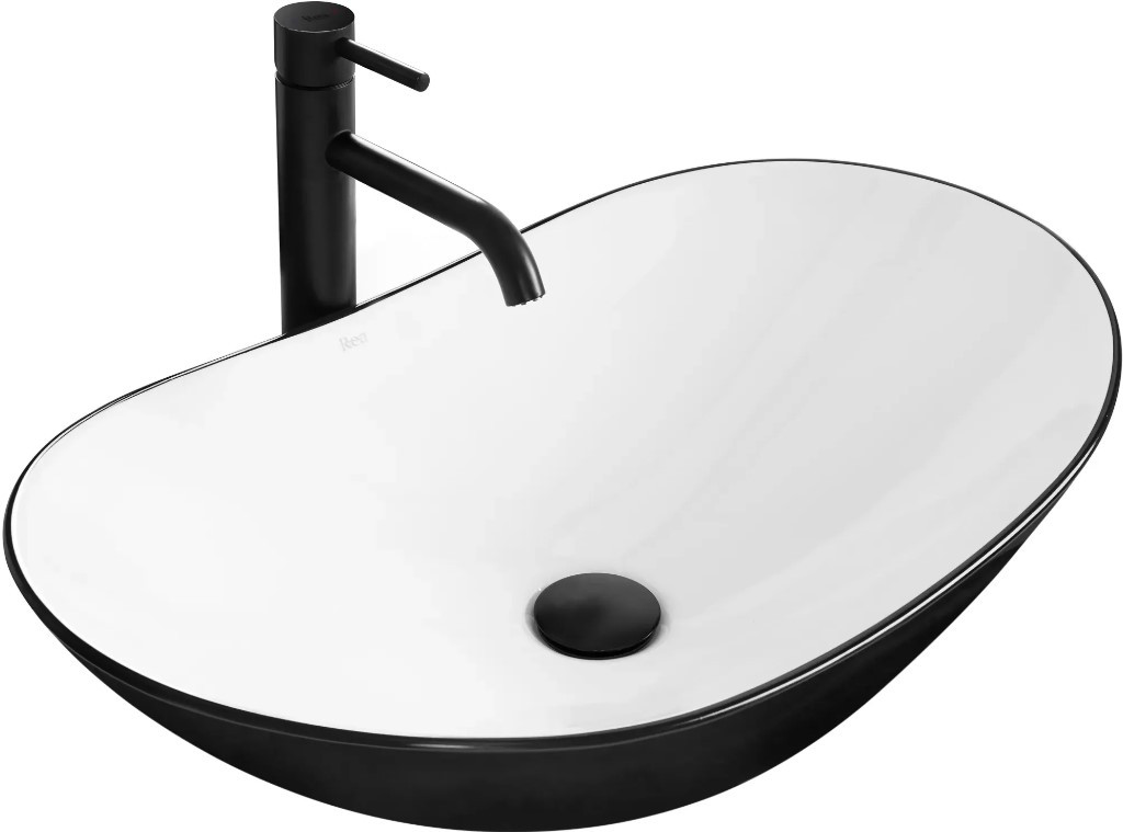 Умивальник (раковина) REA ROYAL BLACK WHITE накладний