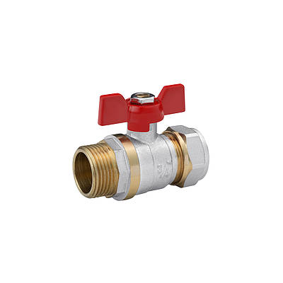 Кран кульовий металопластиковий Karro 20х3/4" РЗ метелик, нікельований