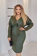 Сукня креп дайвінг з вставками екошкіра, фото 2