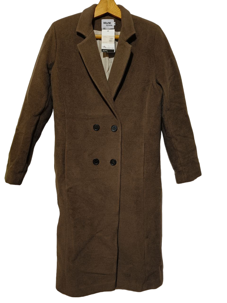 Пальто вовняне жіноче коричневе Selfie by Deeva р. М весна-осінь, фото 1