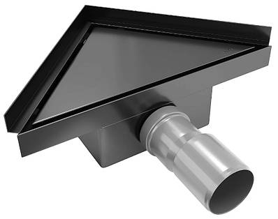 Трап для душу MEXEN FLAT 20x20 BLACK чорний кутовий *