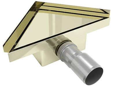 Трап для душу MEXEN FLAT 20x20 GOLD золотий кутовий *