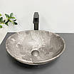 Умивальник (раковина) VBI PARMA DARK GREY STONE MATT накладний, фото 3