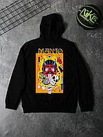 Мужское худи Manto Devil черное весеннее осенее Кофта с капюшоном Манто Девил демисезонная с принтом (B)