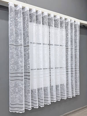 Тюль жакард Арка на кухню, колір білий 1602т