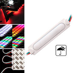 Світлодіодний модуль BRT XG61 5050-3 led RGB IC 2811 0.72W 12 В з лінзою