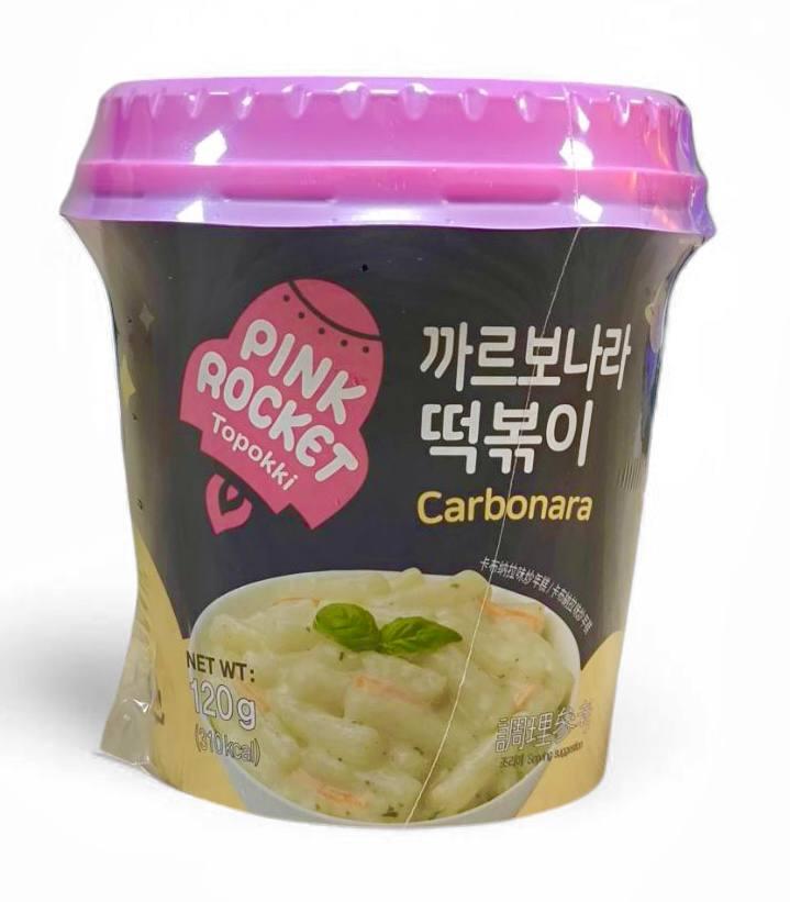 Корейські токпоккі у стакані зі смаком карбонара, 120 гр, Pink Rocket
