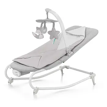 Центр гойдалки-шезлонг Kinderkraft Felio 2 Stone Grey (заспокійливі мелодії, вібрація, 3 іграшки)