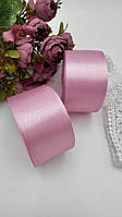 Стрічка атласна 4 см (бабина). Колір - рожева