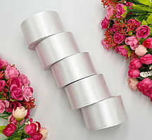 Стрічка атласна 4 см (бабина). Колір - білий