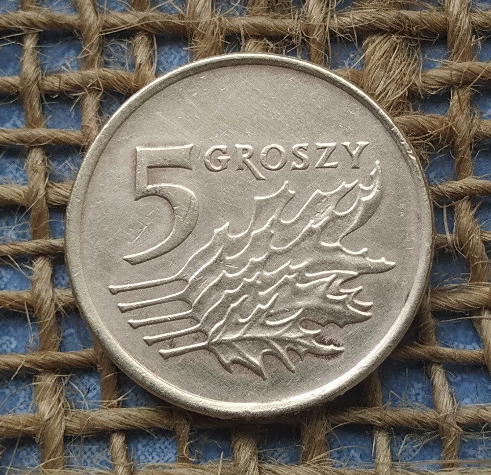5 грошей 1991 року. Польща, фото 1