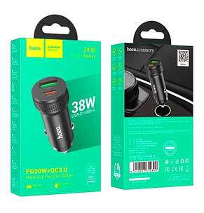 АЗП Hoco Z49B Level PD38W(1C1A) car charger Black, фото 2