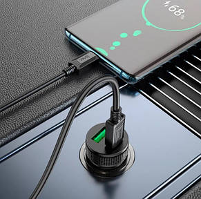 АЗП Hoco Z49B Level PD38W(1C1A) car charger Black, фото 3