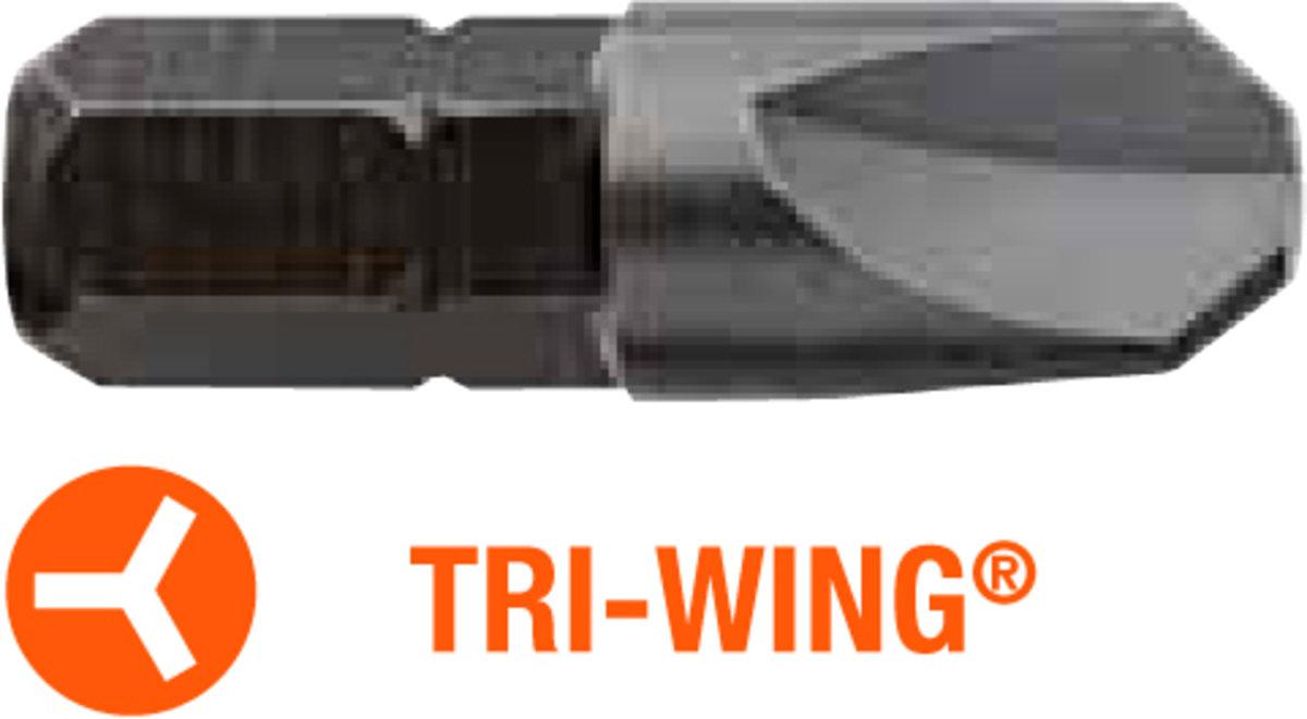 Насадка викруткова USH Industry: TRI-WING TW0 x 25 мм, Уп. 5 шт.