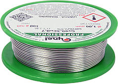 Припій без свинцю CYNEL : Ø1 мм, Sn99,3-Cu0,7 дротяний на котушці з флюсом m= 100 г [30]