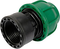 Муфта до водяних пластикових труб з внутр. різьбою 25 мм- 1" FLO поліпропіленова, для тиску 1 MPa