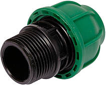 Муфта до водяних пластикових труб з зовн. різьбою 25 мм- 1" FLO поліпропіленова, для тиску 1 MPa