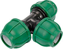 Трійник сполучний водяних пластикових труб 25 мм- FLO поліпропіленовий, для тиску 1 MPa [15]