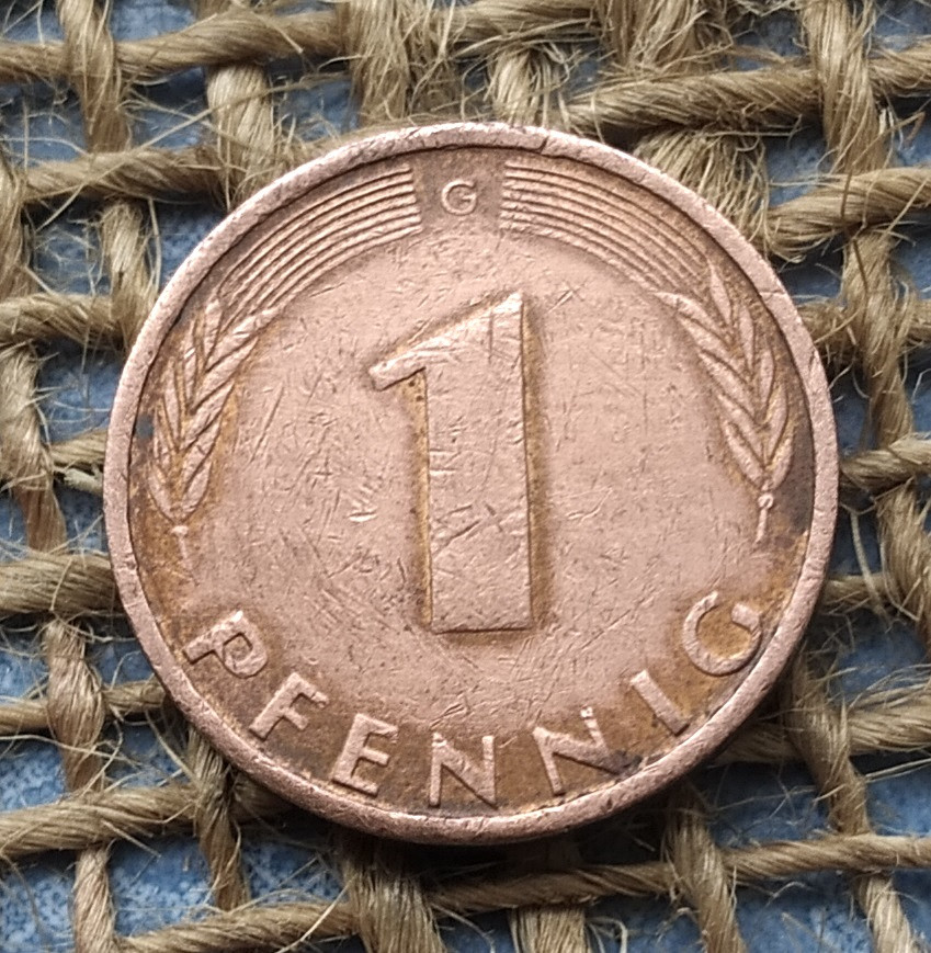 1 пфенiг 1974 року. (G) Нiмеччина - ФРН