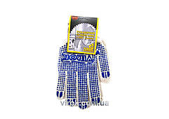 Рукавиці трикотажні VIROK білі з ПВХ крапкою (3 нитки; 70%- бавовна, 30%- поліестер), розм. 10