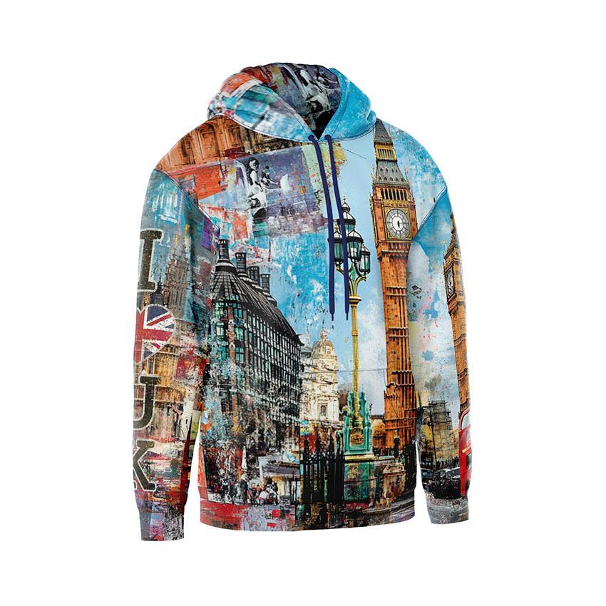 Худі чоловіче з принтом «Біг-Бен. Лондонський стиль. Big Ben. London Style»