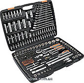 Набір головок торцевих, насадок STHOR : квадрат 1/2", 3/8", 1/4" з інструментами [216 Од.] [1/40]