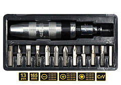 Викрутка ударна VOREL : 12 насадок [кейс]. кпл. 14 од. [20/600]