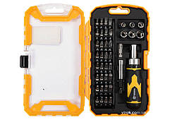 Викрутка реверсивна VOREL: Набір насадок, торцевих головок квадрат 1/4", магн. тричач 41 Елем.[6/24]