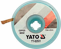 Стрічка плетена з міді для очищення від припою YATO, l= 1,5 м, W= 2 мм в котушці в корпусі [30/600]