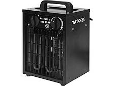 Нагрівач приміщень мережевий YATO 230В, 2кВт, з вентилятором, обігрів S≤ 20 м², реж- 20/1000/2000 Вт