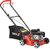 Газонокосарка бензинова YATO 2,1кВт, ширина різання: Ø= 41см, травозбірник- 40л
