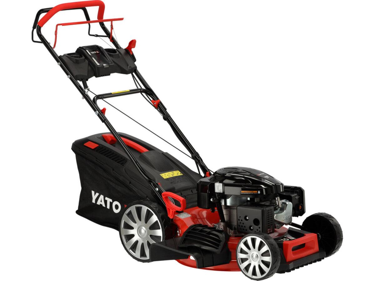 Газонокосарка бензинова YATO з приводом: 3,5кВт, ширина різання: Ø= 51 см, травозбірник- 62л