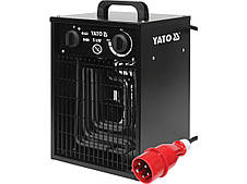 Нагрівач приміщень мереж YATO 400В 3-фазн 5кВт з вентилятором, обігрів S≤ 48м², реж- 40/2500/5000 Вт