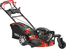 Газонокосарка бензинова YATO з приводом: 3,5кВт, ширина різання: Ø= 53 см, травозбірник- 62л