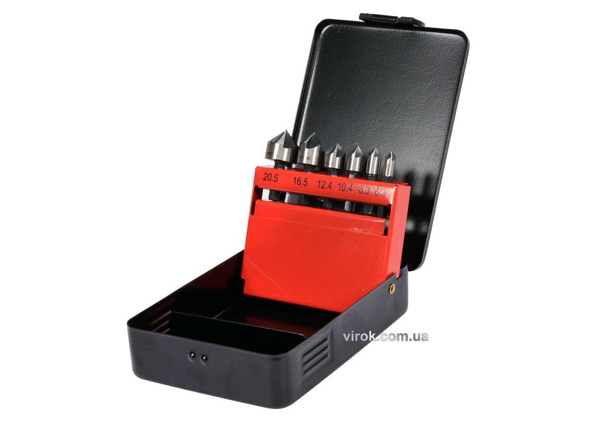 Набір зенкерів конічних по металу YATO: HSS, Ø=6.3-20.5 мм, l=40/45 мм, 5 пругів, HEX-1/4", 6шт [20]