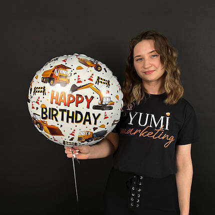 ГР014 GRABO-ГР Коло 18" Happy Birthday - будівельна техніка (УП), фото 2