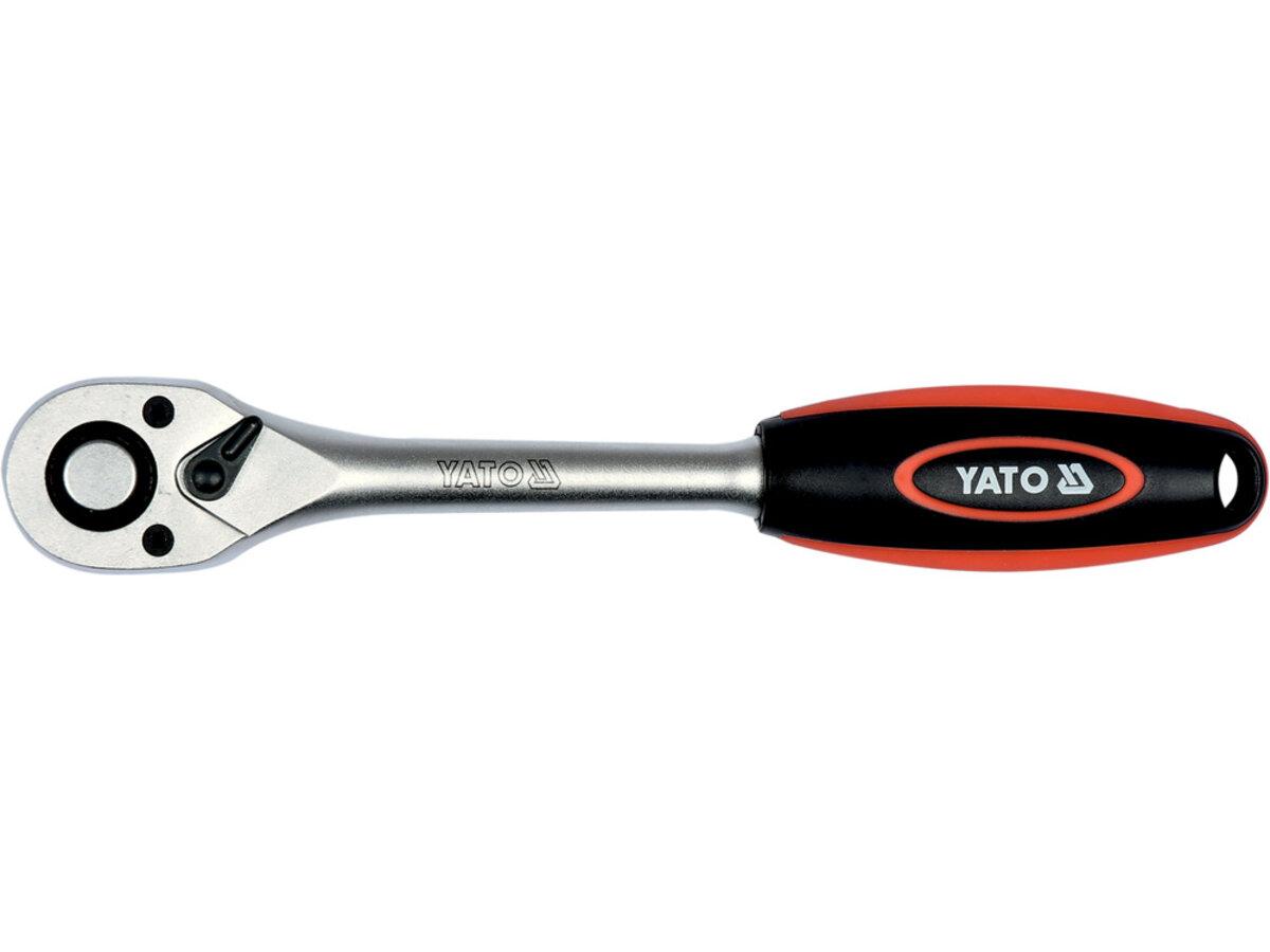Тріщатка YATO : квадрат 3/8", L= 210 мм, 90Т [6/36]