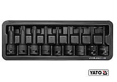 Набір насадок викруткових ударних YATO : TORX T20-T70. квадрат- 1/2". Cr-Mo. 9 Од [10]