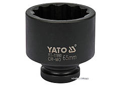 Головка торцева ударна 12-гранна YATO : квадрат 1", М = 65 мм, L = 93 мм [4]