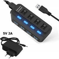 USB 3.0 HUB (концентратор) 4 порти із зовнішнім блоком живлення чорний