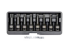 Набір насадок викруткових ударних YATO : SPLINE M5-M18. квадрат 1/2". 8 шт. [15]